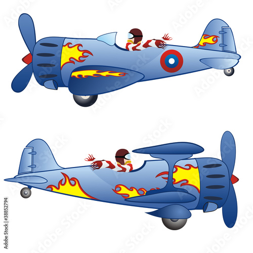 two retro airplanes