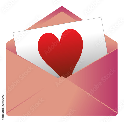 Courrier, email, message, invitation, enveloppe, cœur, amour