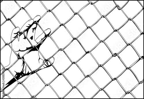 wire fence hands