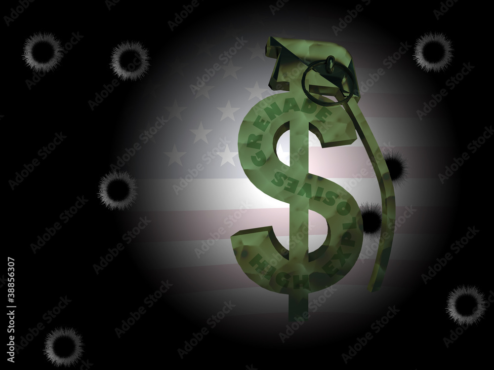 Obraz premium USA Dollar Grenade Abstract