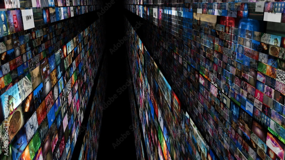 Video Walls 3D Montage (Loop)