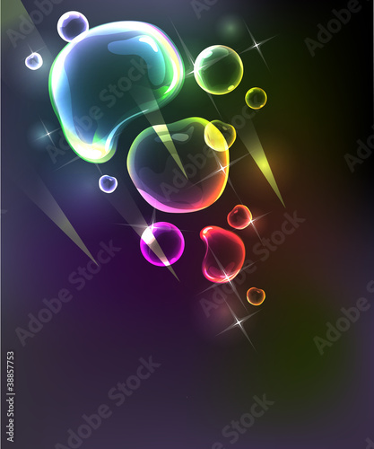 Abstract background with multicolored bubbles.
