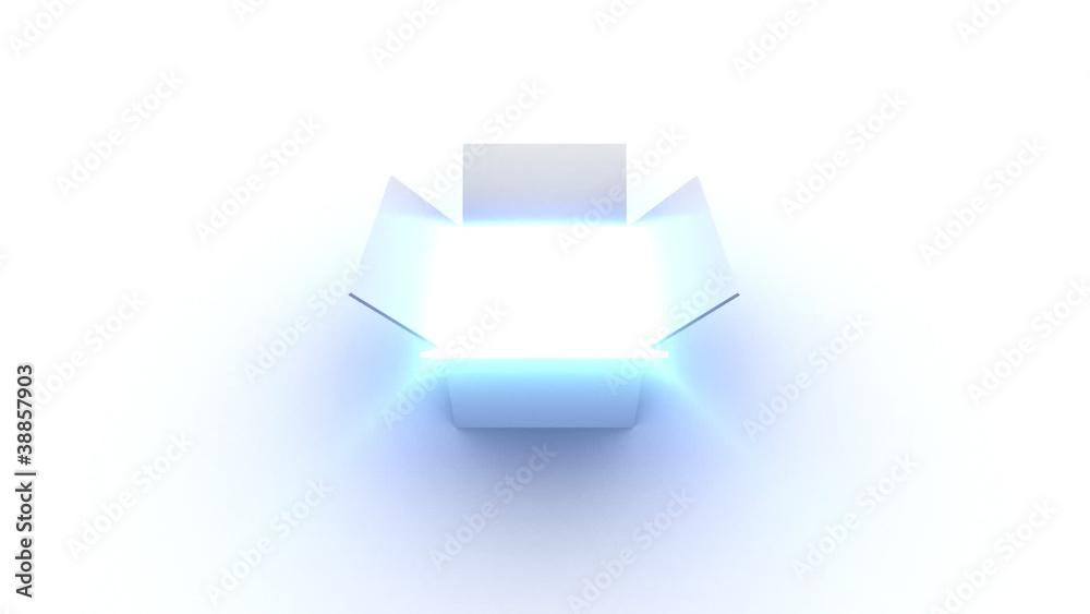 Box Opening and Fly Into Glowing Light