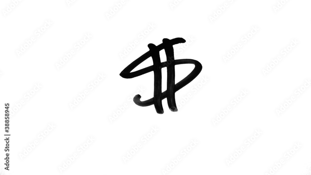Writing Dollar Symbol on White Writing Dollar Symbol on White