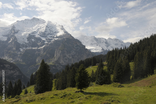 Lauterbrunnen valley under morning mist