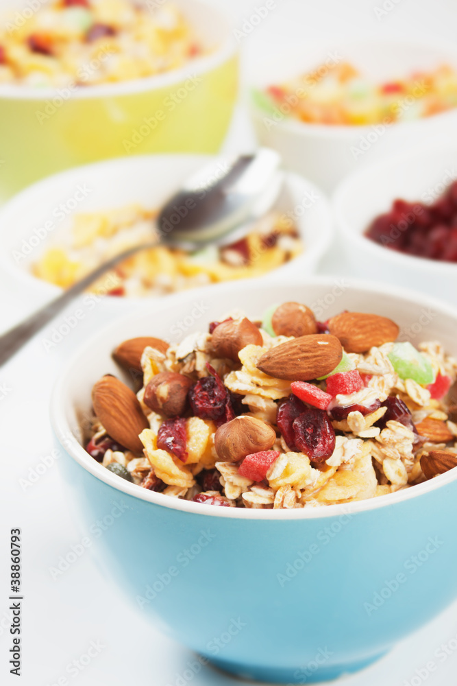 Cereal muesli with dried fruit Cereal muesli with dried fruit