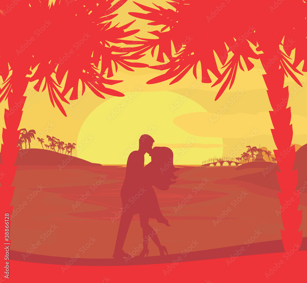 silhouette couple kissing on tropical beach silhouette couple kissing on tropical beach