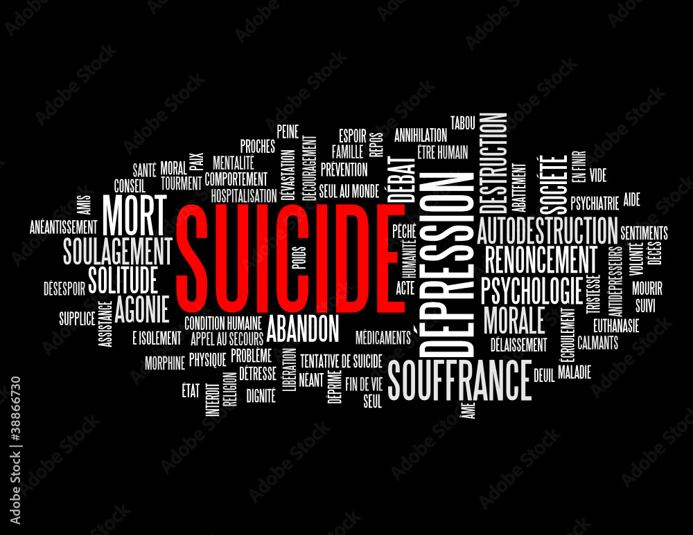 Nuage De s Suicide Depression Solitude Souffrance Mots Cles Stock Vector Adobe Stock