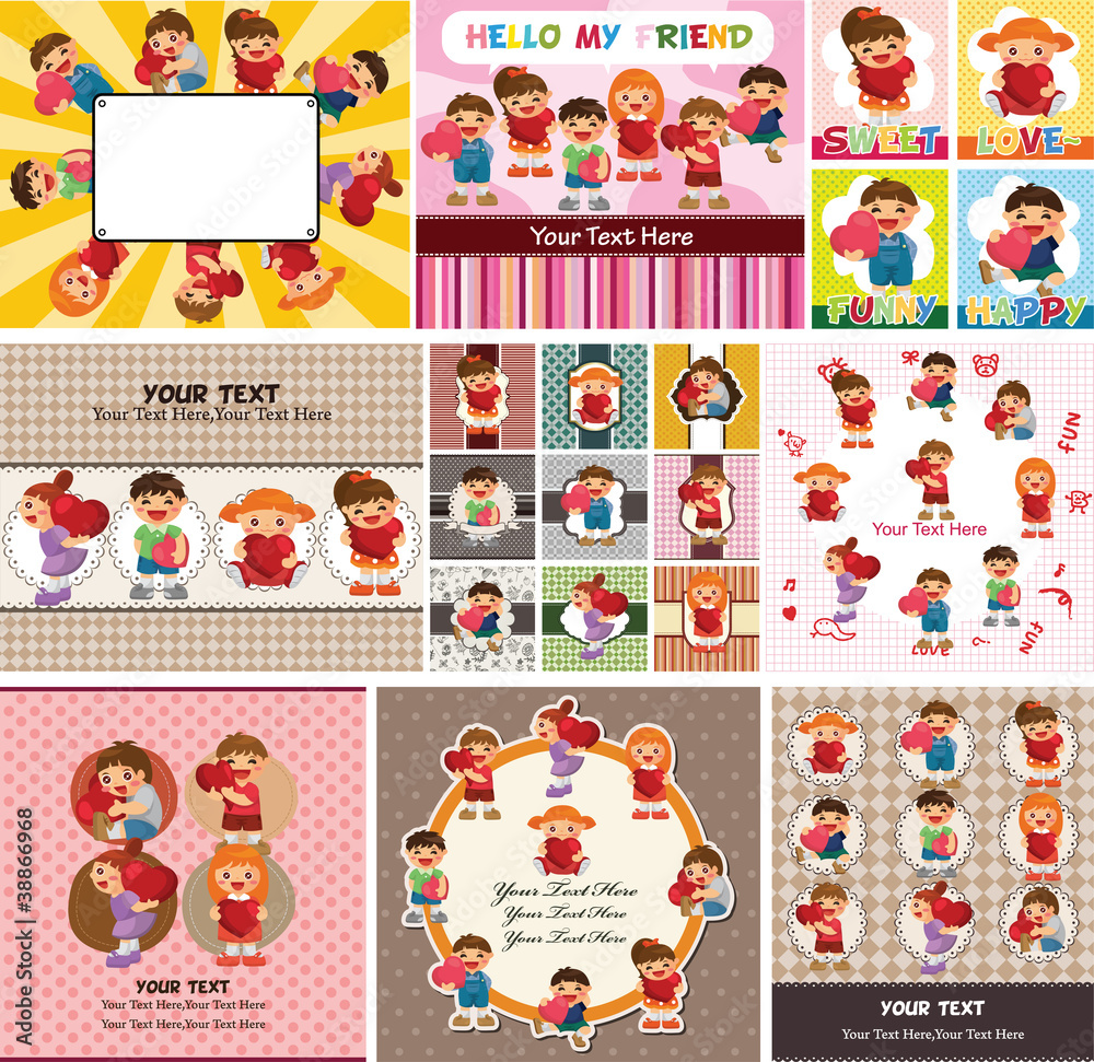 Fototapeta premium kid love card