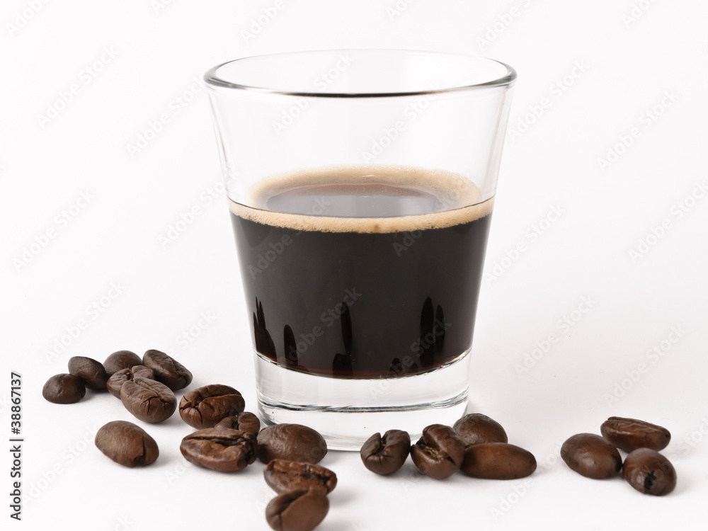 caffè espresso al vetro Stock Photo | Adobe Stock