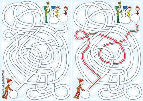 Snowman maze