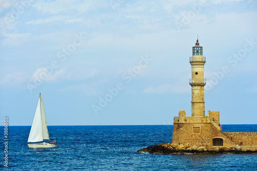 Leuchtturm im Hafen von Chania/Kreta/Griechenland