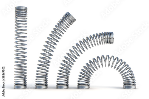 metal springs 3d render illustration photo
