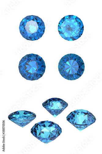 Round swiss blue topaz