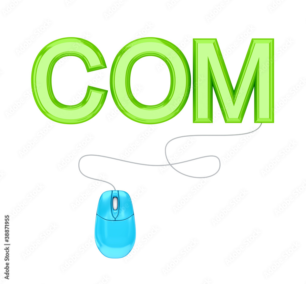 PC mouse and green word COM. Stock Illustration | Adobe Stock