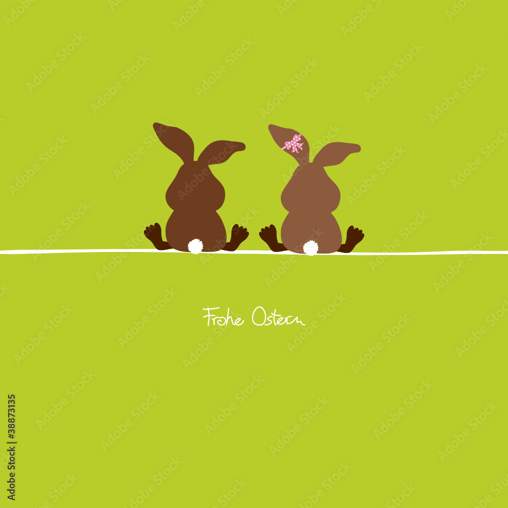 Sitzender Osterhase & Osterhäsin Sitzender Osterhase & Osterhäsin