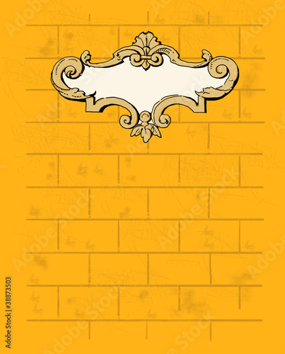 Yellow brick background photo