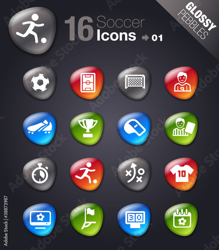 Glossy Pebbles - Soccer Icons