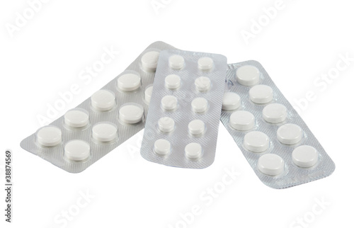 Packaging pills isolated