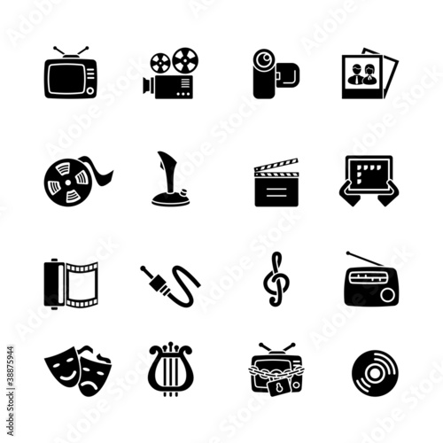 Multimedia computer icon set