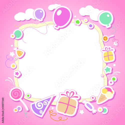 Template for baby's photo album or postcard