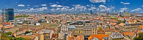 Zagreb lower town colorful panoramic view