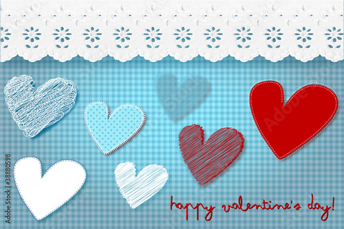 Valentinstag Stoff Faden Patchwork