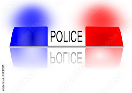 The flashing police beacon as an illustration