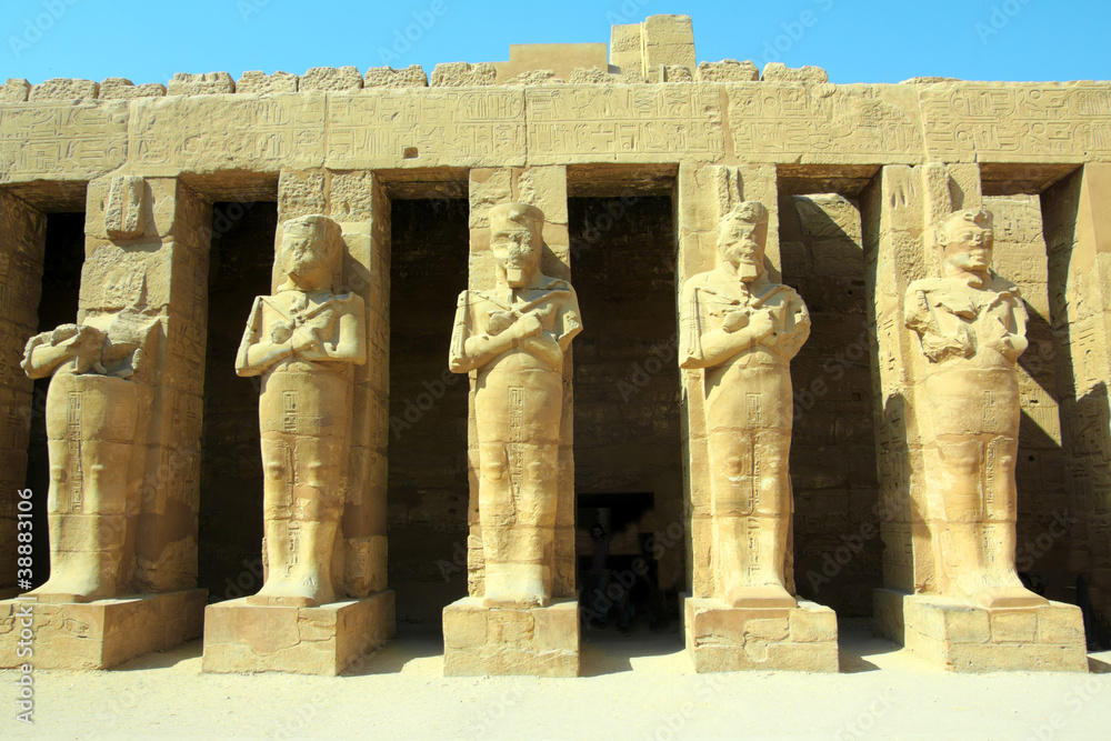 ancient statues in Luxor karnak temple