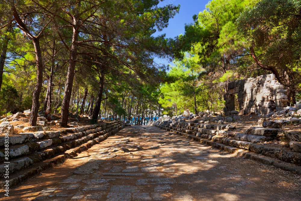 Obraz premium Old town Phaselis in Antalya, Turkey
