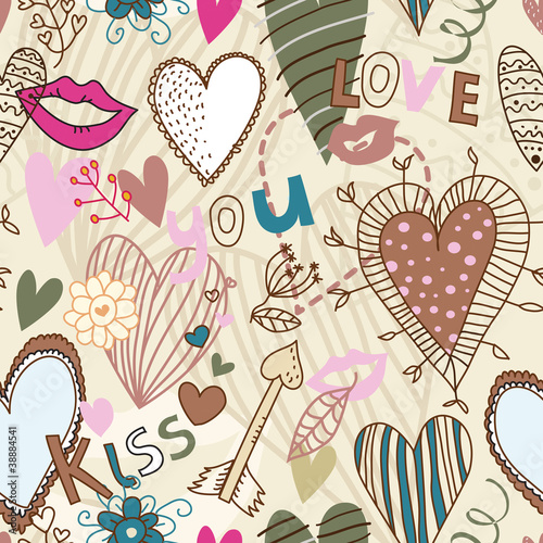 Retro seamless sweetheart pattern