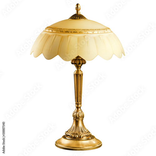 Vintage table lamp isolated on white