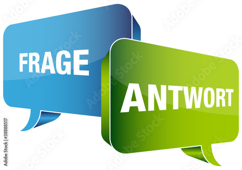 Sprechblasen Frage Blau & Antwort Grün