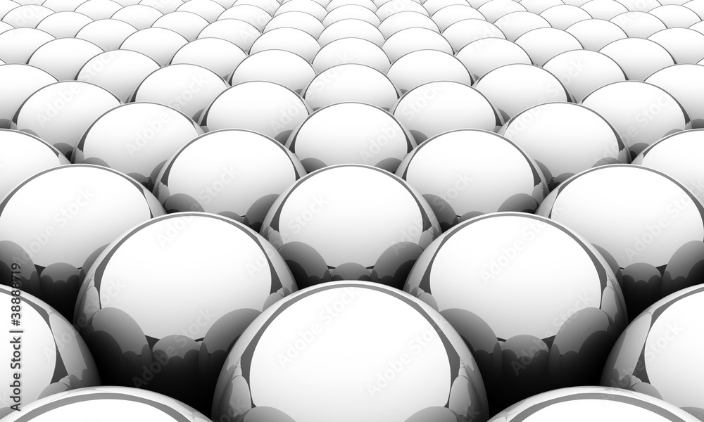 Fototapeta premium Silver reflection balls background 2