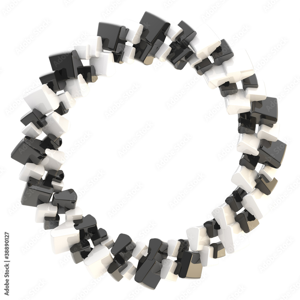 Abstract glossy frame made of blocks debris Abstract glossy frame made of blocks debris