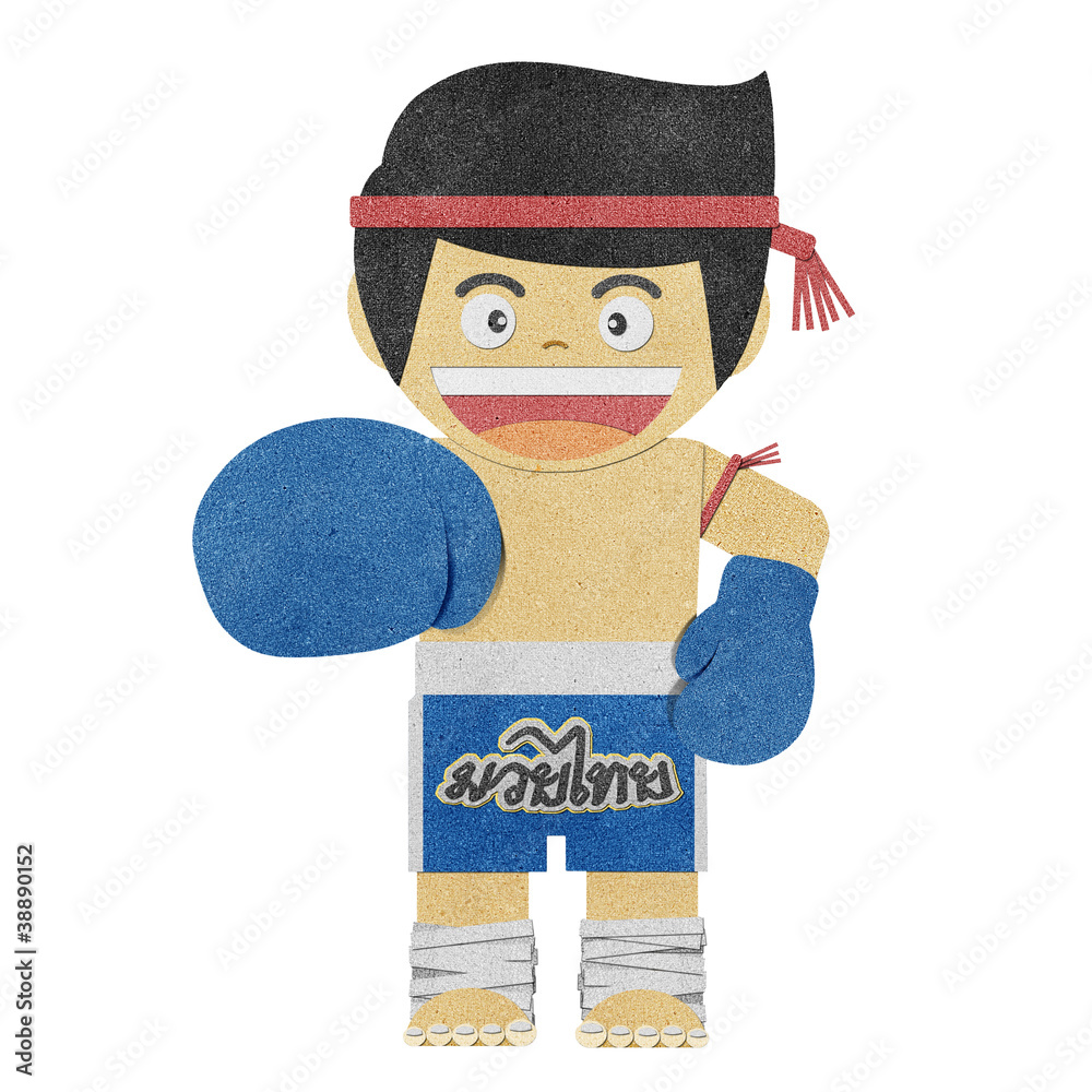 Paper boy ( muay thai kick Boxer ) recycled paper Paper boy ( muay thai kick Boxer ) recycled paper