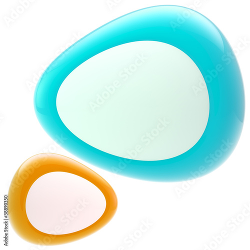 Two glossy blank button des...
