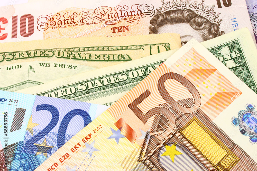 Euro, UK & US Currency Euro, UK & US Currency