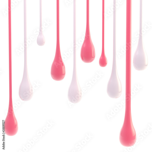 Pink white cream glossy dro...