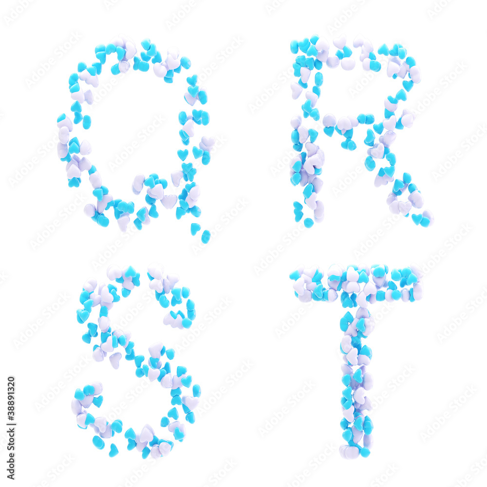 Valentine day love alphabet made of hearts Valentine day love alphabet made of hearts