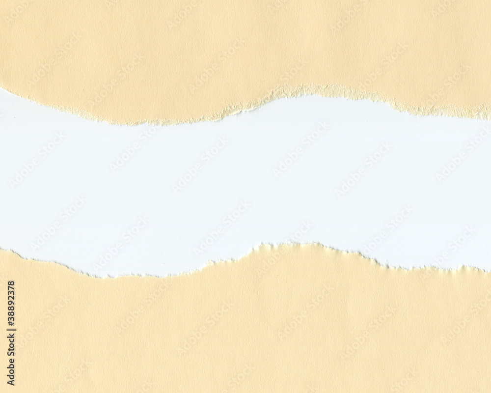 Cream torn paper