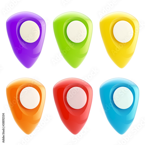 Set of bright glossy geo-ta...