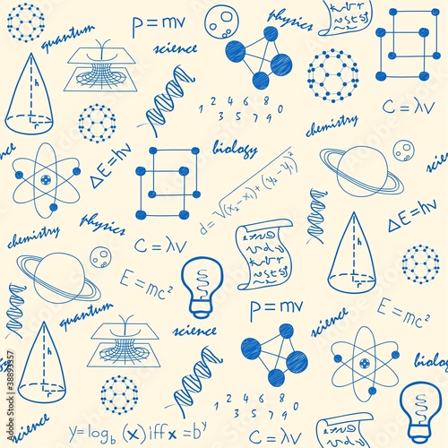 Hand Drawn Seamless Science Icons