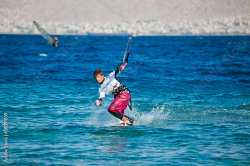 Photography Kite surfing on the sea.