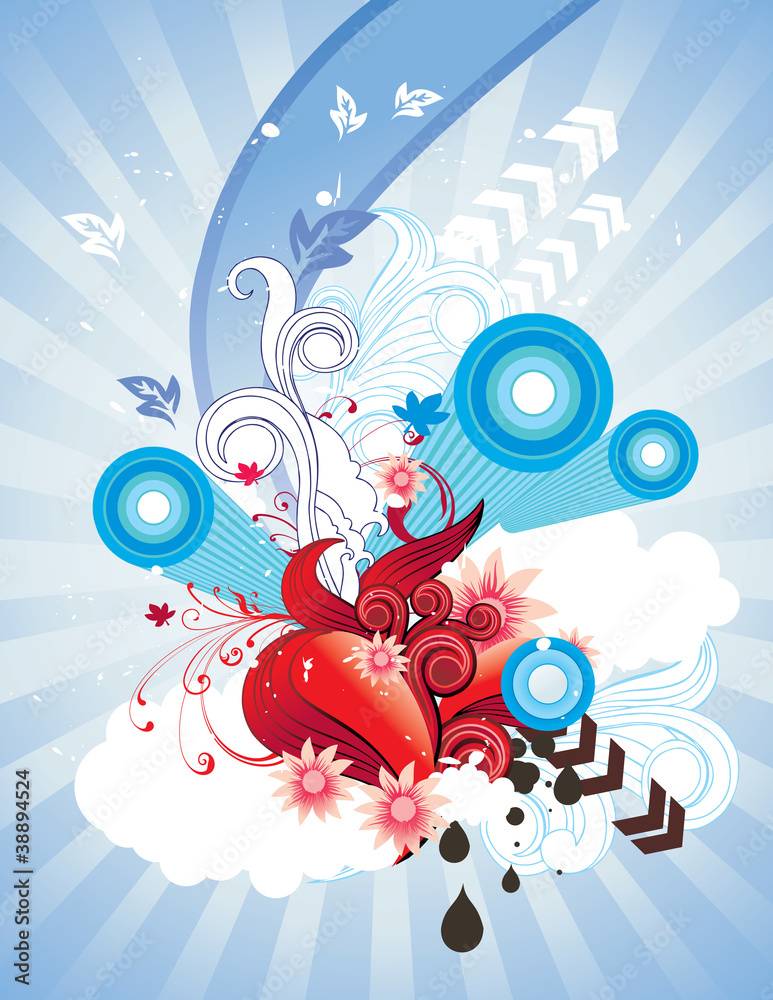 Obraz premium ilustracion floral en vector