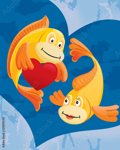 Couple of fishes cartoon