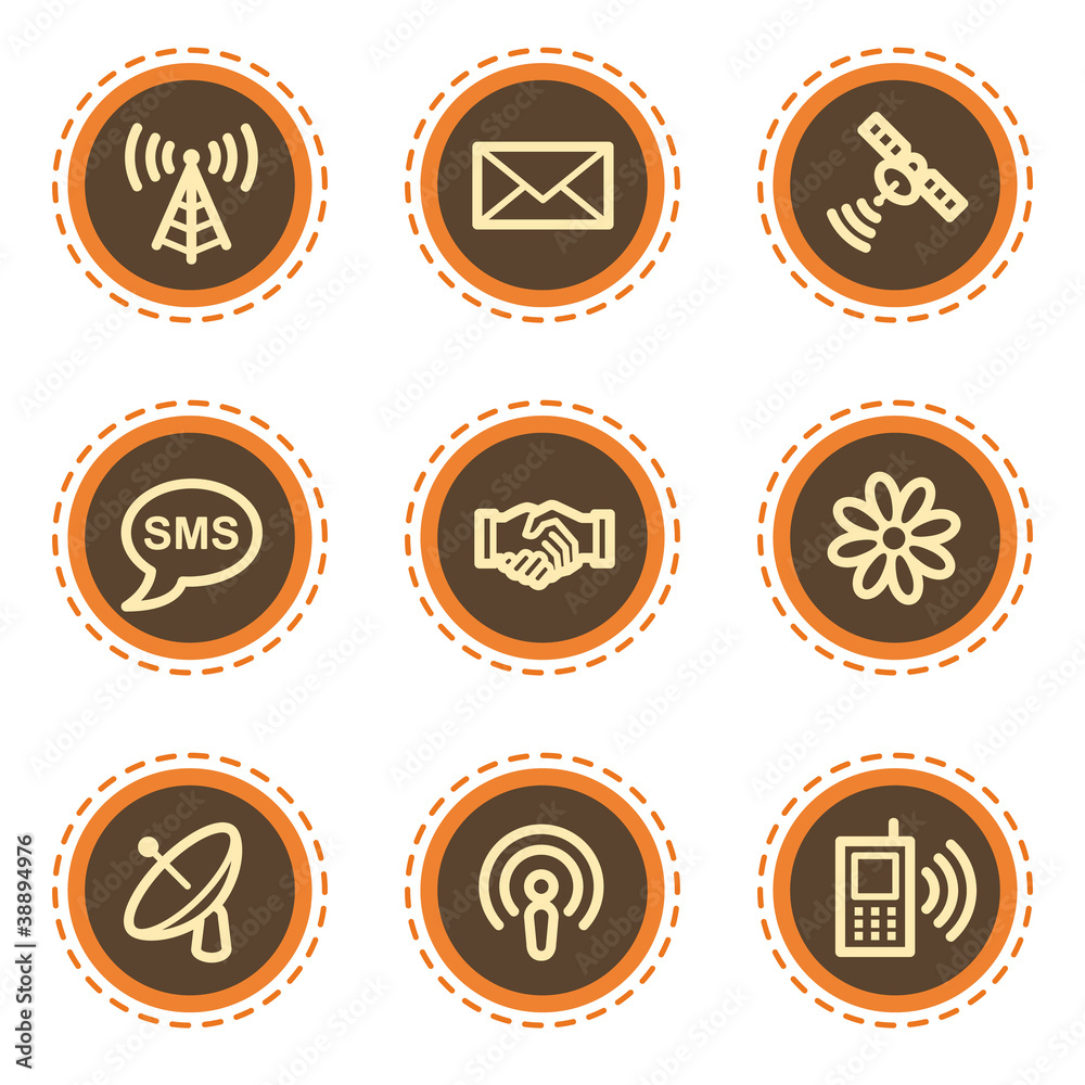 Communication web icons, vintage  buttons