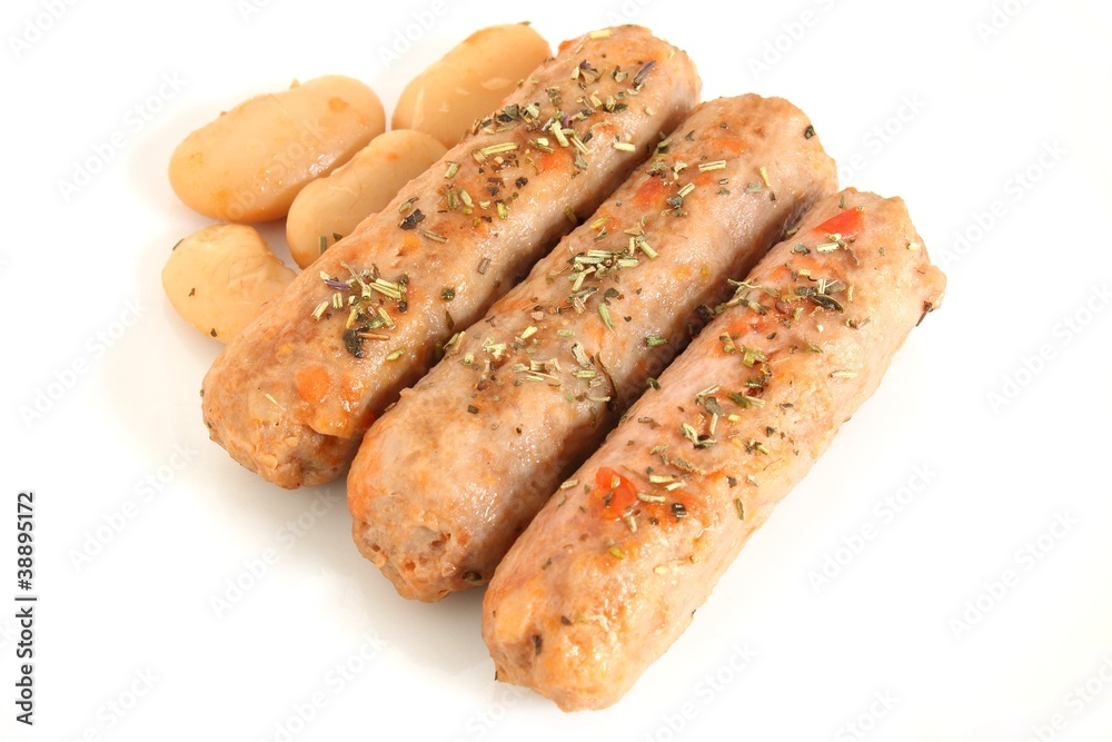 piccole salsicce cotte con fagioli e pomodoro piccole salsicce cotte con fagioli e pomodoro