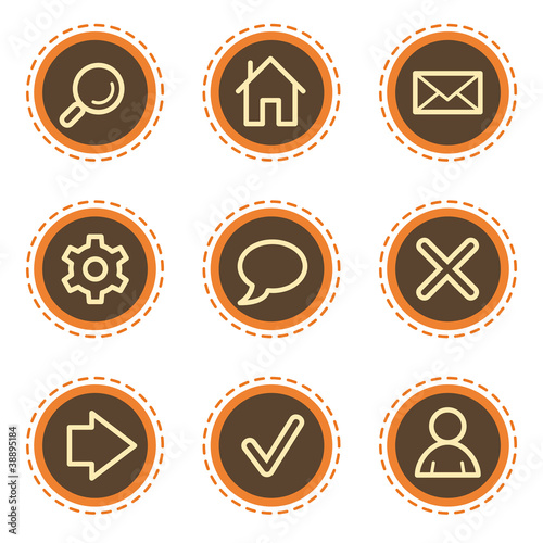 Basic web icons, vintage buttons