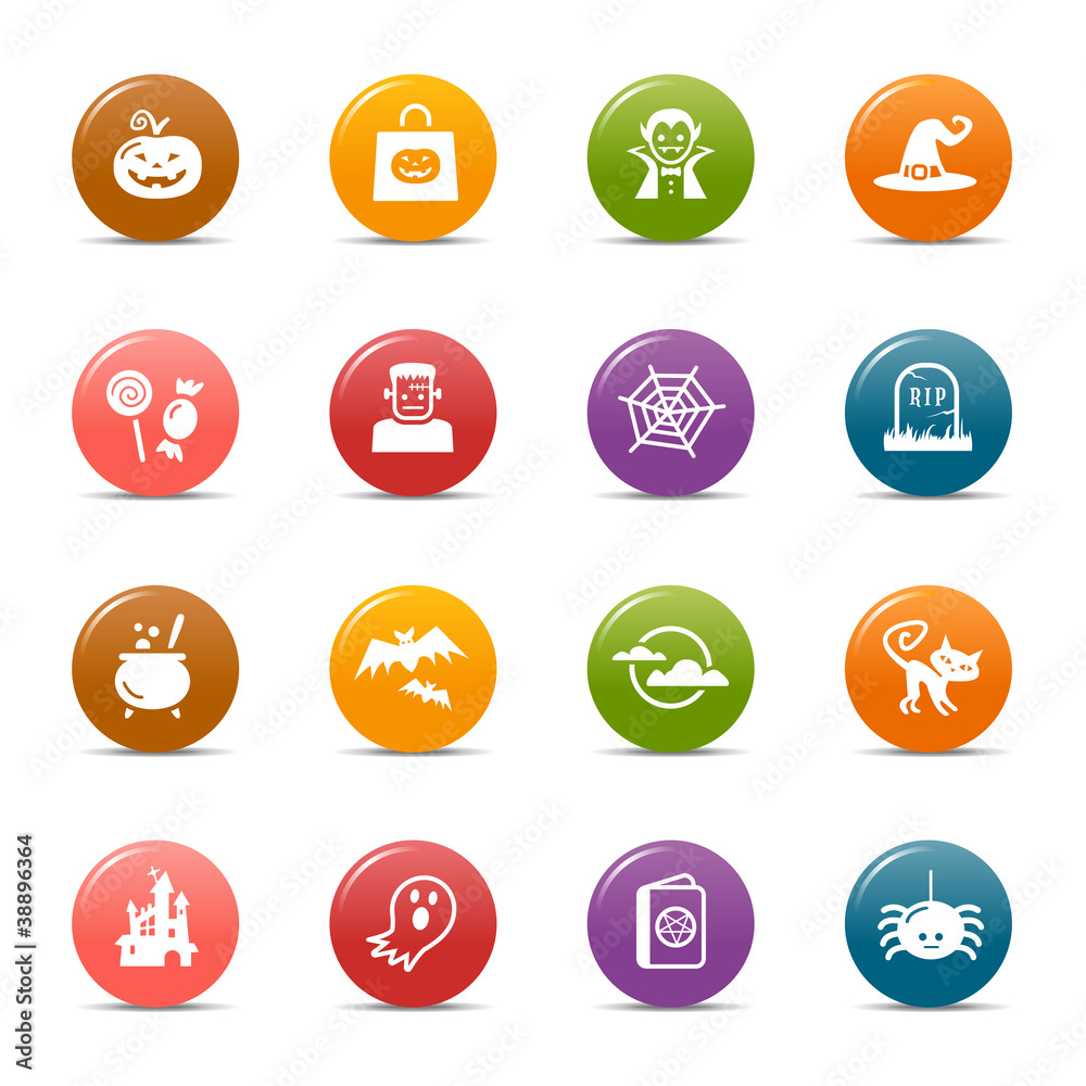 Colored Dots - Halloween Icons Colored Dots - Halloween Icons